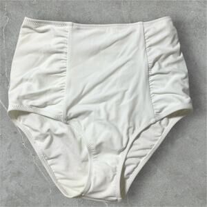 Aerie High Waisted Full Coverage Swim Bottoms in White Size Small NWT